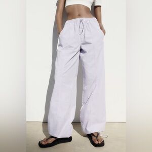 Zara Lavender Parachute Canvas Pants